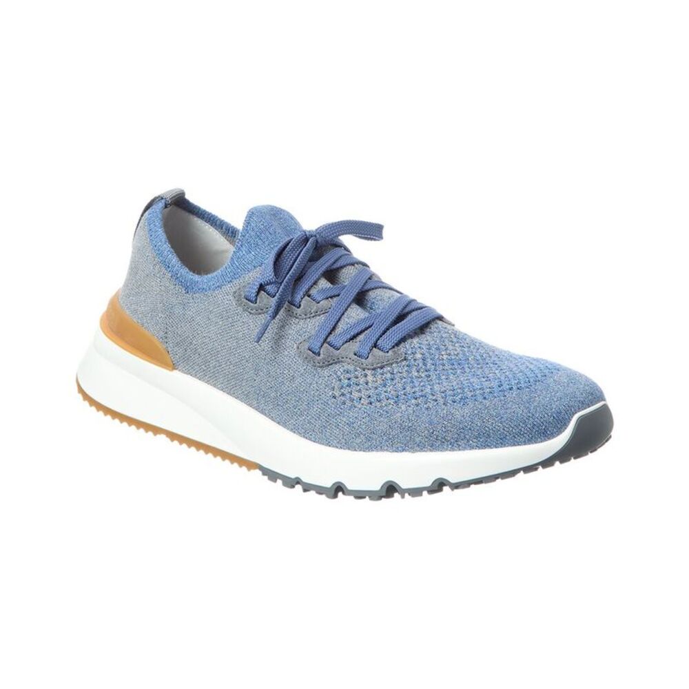 Brunello Cucinelli Knit Sneaker, Blue